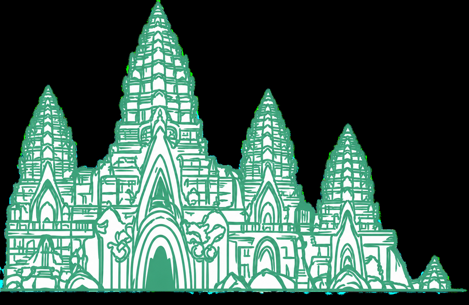 Angkor Wat temple background illustration